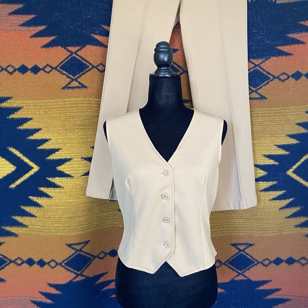 Vintage 70’s Vest & Pant Suit Set. Hippie. Festival Boho. Size 25/28.5. Rare.